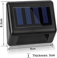 Vista 5 de Uonlytech 6 unids 3 luces para exteriores Sensor de luz solar Lámparas solares lámpara de calle LED luces solares alero solar luz de acero