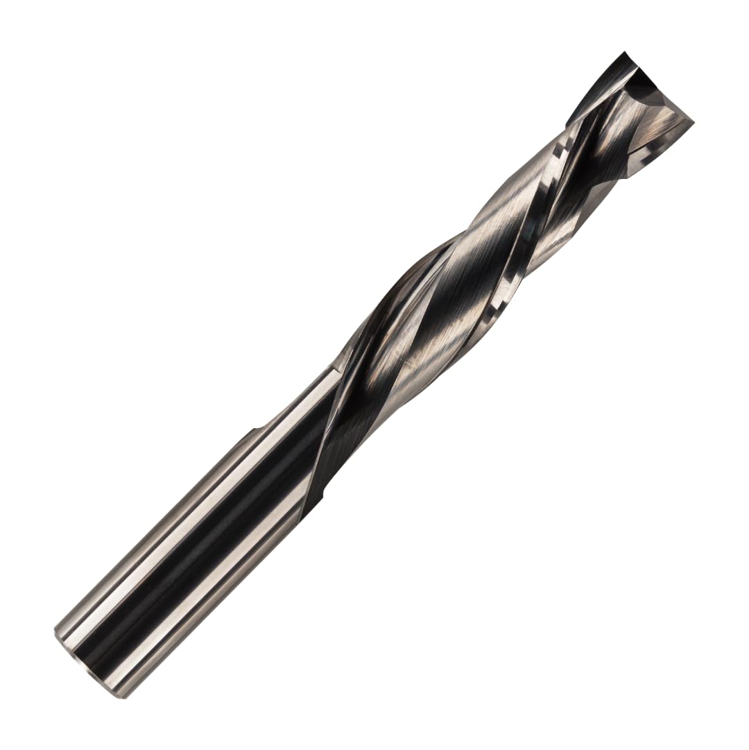 Rennie Tools - 8mm x 42mm Flute Solid Carbide 2 Flute Up Down Cut Compression Router Bit Cutter End Mill for Woods, Acrylic & PVC