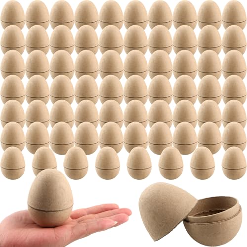 70 Pcs DIY Paper Mache Easter Eggs 3.2 Inch Empty Easter Paper Eggs DIY Easter Eggs Decorations for Easter Party Craft Easter Egg Hunt Party Favors