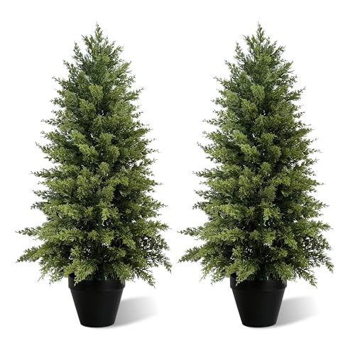 Vitalismo Künstliche Pflanzen Zypresse 93cm, Kunstpflanze Groß Wie Echt im Topf mit TPE Blätter...