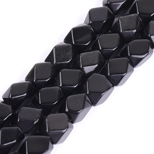 Cuentas de obsidiana negra para hacer joyas, piedras preciosas naturales, semipreciosas, 0.354 x 0.433 in, facetadas de 15 pulgadas JOE FOREMAN