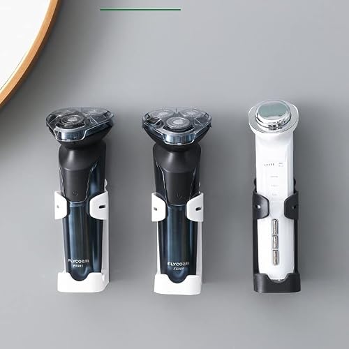 TorSor 3 Pack Electric Shaver Holder Adhesive Wall Mount Electric Razor Holder Hanger Electric Toothbrush Holder for Rechargeable Wet Dry Shaver Beauty Shavers Hair Trimmer Bathroom Counter Organizer
