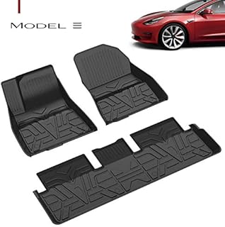 Farasla All Weather Floor Mats for Tesla Model 3 2017-2022 - Durable Flexible Odorless TPE Material - Non-Slip Protective Cover - Compatible with 2017 2018 2019 2020 2021 2022 Models(Set of 3)