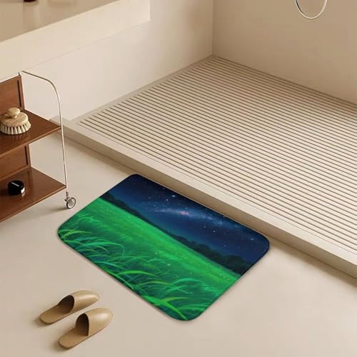Alfombras de baño lujosas y suaves con estampado de cielo estrellado absorbente 7