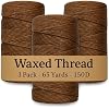 Waxed Thread 3X Wax Thread, 65 Yardx0.8mm Wax String, 150D Waxed Leather String in Brown Perfect Dream Catcher Supplies