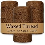 Exceptional durability: Our waxed thread for leather and book binding thread ensures your projects withstand the test of time, providing a strong and reliable hold for all your crafting needs. Effortless sewing: Designed specifically as leather threa...