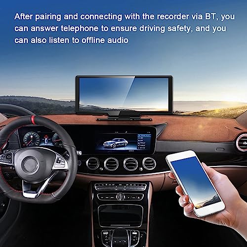 KKcare Gravador de vídeo de carro multilíngue Câmera de carro filmadora automática 10.26in Câmera re