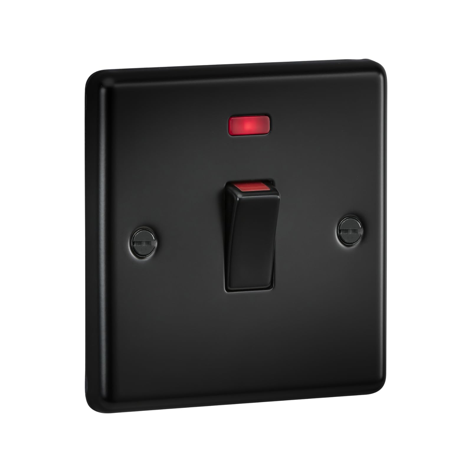 Knightsbridge Matt Black 45A 1G Dp Switch With Neon