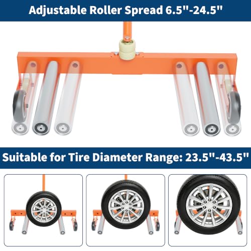 Adjustable Rolling Tire Wheel Dolly 350 LBS
