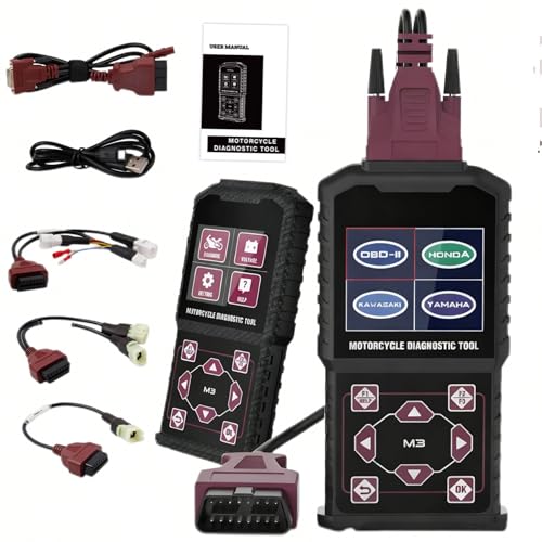 MOTOCOCHE OBD2 Motorrad Diagnosetool OBDII Motorrad Auslesegerät Code Leser Scaner Kompatibel mit Yamaha 2/3/4P, Kawasaki 4-6P, Honda 4P
