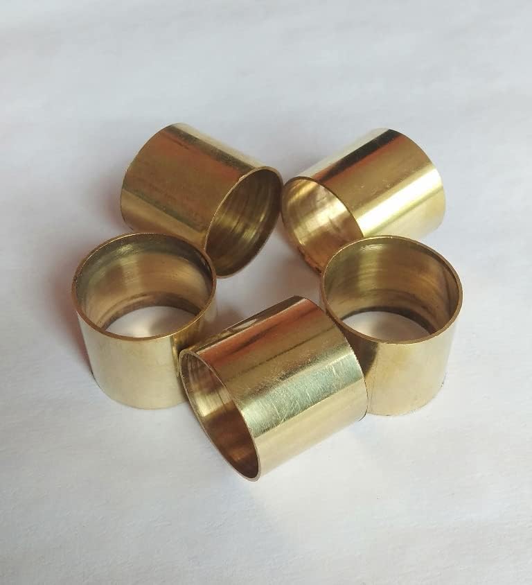Set of 5 Solid Brass Ferrules Collars Ring Shaft Walking Stick-Spare Part Accessories for Wooden Sticks-Walking Cane