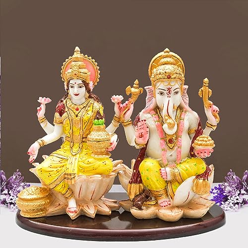 Polyresin Ganesh Ji Laxmi Ji Idol Murti for Pooja Room Laxmi Gane...