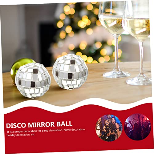 Toyvian – 20 bolas espejadas reflectantes para decoración de fiestas, discotecas, pasteles, escaparates y eventos temáticos (bolas de espejo de vidrio) miniatura 4