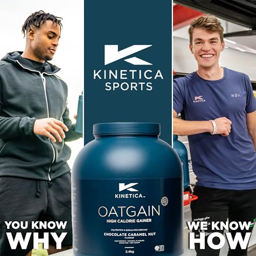 Kinetica Sports OatGain Weight Gainer - Chocolate Caramel Flavour | 620 Cal, 47g Protein & 78g Carbs/Serve, 15 Serving/2.4Kg | Optimum Grass Fed Protein Supplement | High Calorie & Easy Mixability - Image 4