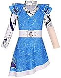 Addison Alien Costume Zombies Kids Halloween Girls Outfit Party Dress Up 3-10 Years (7-8 Years) Blue