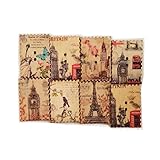 Imprimé sur une seule face Lot de 100 boutons à faire soi-même - Accessoires de fabrication - Impression assorties - Différents modèles (timbres vintage)