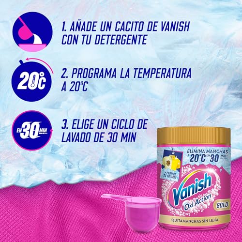 Miniatura 7 de Vanish Gold Quitamanchas - nuestra mejor fórmula en Polvo, sin Lejía, 1450gr