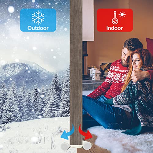 Gvolatee Tochtstopper, windstopper, met dubbele afdichting, 96 cm, deurafdichting, op maat te snijden, effectief tegen tocht, lawaai, kou en insecten, schuimkatoen, wit, 1 stuk - Image 8