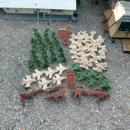 Image of SEE More Than 61 Pcs Army Soldier Toy Set with Fighter Jets, Weapons & Accessories, Military Action Figures Playset for Boys & Girls