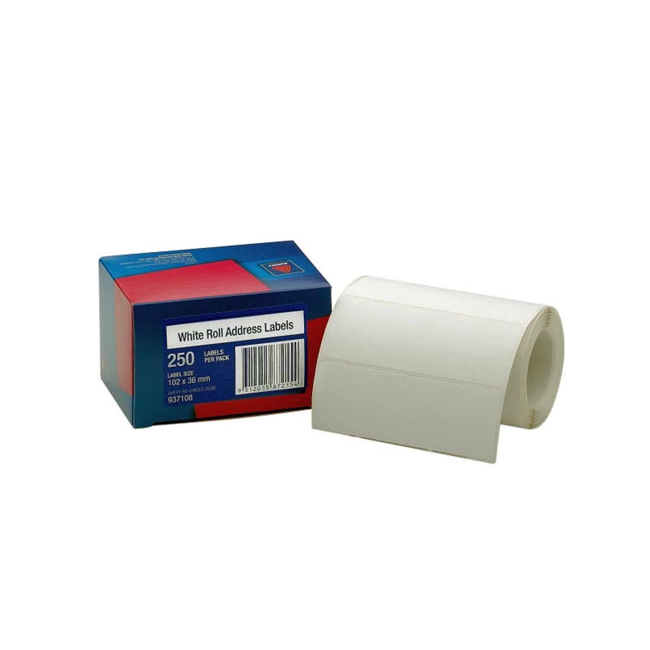 Avery Etiquetas de dirección en rollo, 102 x 36 mm, 250 etiquetas, manuales (937108)