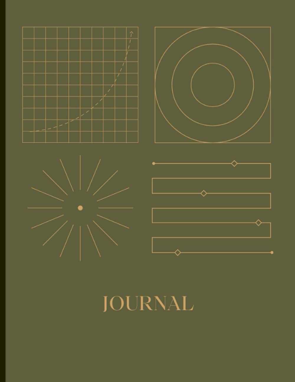 Journal avec bordures de style élégant et grand format 8.5x11 pouces