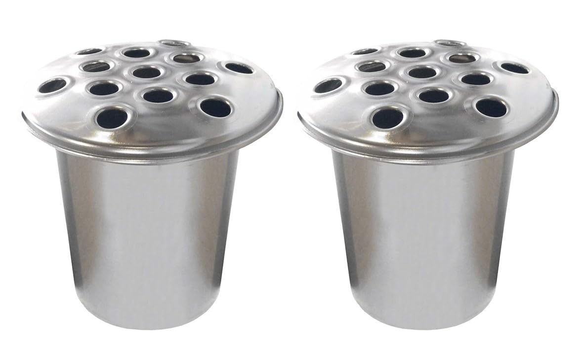 Mr. Barry's Silver Memorial Grave Vase with Lid | Grave Flower Vase Cemetery Pot | Cemetery Decorations | Round Aluminium Grave Vase Insert With Lid (2)