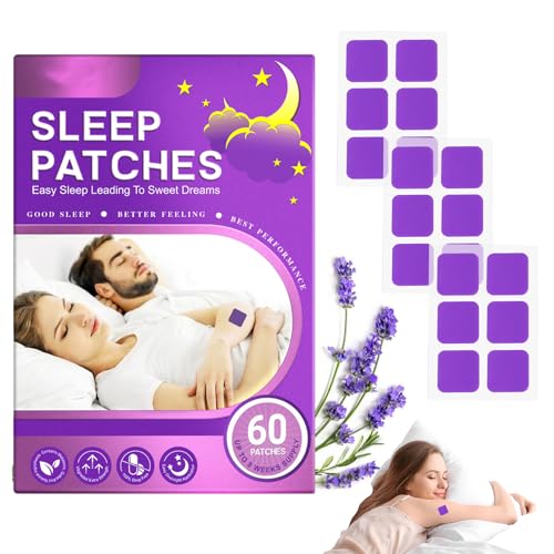 60 Stück Durchschlafen Pflaster Sleep Patches Schlafpflaster zum Durchschlafen Schlaf Patches Sleep Token Patch Ganz Natürliches Tiefschlafpflaster Schlafaufkleber Schlafstützpflaster für Erwachsene