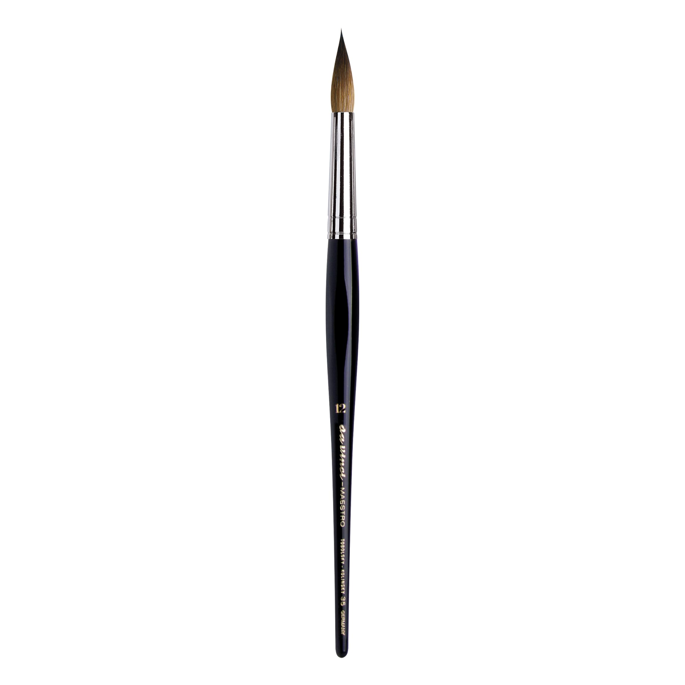 da Vinci Watercolor Series 35 Maestro Paint Brush, Round Long Taper Kolinsky Red Sable, Size 12