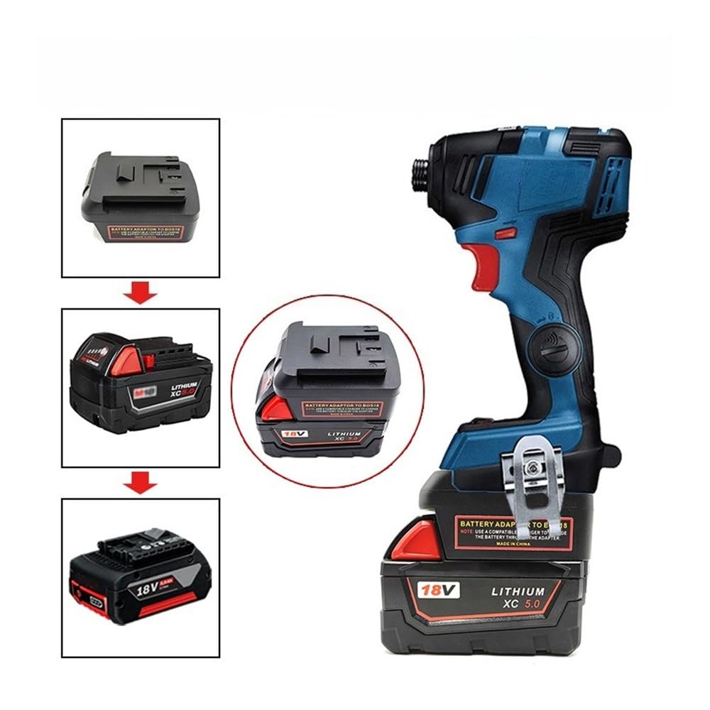 Compatible con el Adaptador de batería de Herramienta eléctrica Bosch Bat Series 18V Compatible con la batería de Litio Milwaukee M18 18V