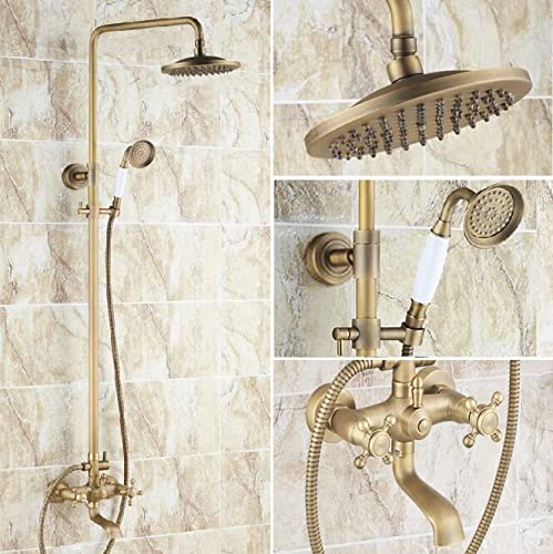 Douche de pluie ronde vintage en laiton pour une salle de bain rétro chaleureuse