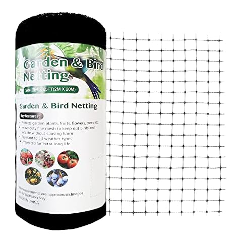 Vocray Bird Netting for Garden 13X40FT, 3/4 Inch Mesh Netting for Plants Against Birds,Rabbit,Squirrels, Garden Netting Mesh for Blueberry Bushes, Fruit Trees, Vegetables,Plants.(Black) Cover