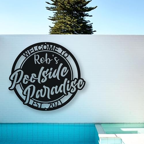 Personalized Metal Pool Sign for Beach House