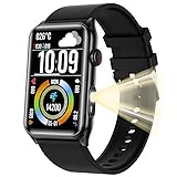 スマートウォッチ Bluetooth5.4 通話機能付き 懐中電灯 1.57インチ大画面 iPhone対応 アンドロイド対応 メッセージ通知 音楽コントロール 音声アシスタント 100+種類運動モード 250mAh長持ちバッテリー 活動量計 天気予報 スマホ探す スポーツウォッチ smart watch 四角 女性 メンズ/レディース 日本語取扱説明書付き (ブラック)