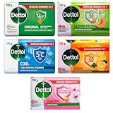 Dettol Soap Variety Pack – 5x100g Bars – Antibacterial Protection – Refreshing Scents