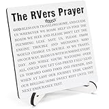 HSIASHENG Camper Decor Rv Gifts for Woman Owners, The Rvers Prayer Wooden Decor 5"X5", God Bless Our Traveling Desk Table Sign for Rv Motorhome, Camper Cool Stuff Desk Table (5x5 Inch)