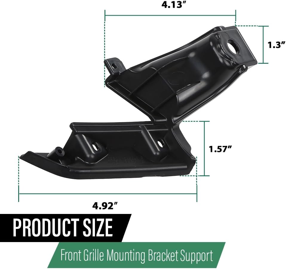 LQI Front Grille Mounting Bracket Support Left and Right Pair Compatible with Honda Civic Coupe 2009-2011 71124SVAA50, 71129SVAA50, HO1207107, HO1207108 Black