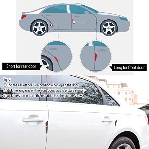 Car Door Protector Vehicle Accessories Carbon Fiber Edge Guards Scratch Bumper Trim Stickers Decals Emblem Logo Kit Anti Collision Parts Decorations Cool Clear Epoxy Thick Black Red Yellow 4 Pack【1797 - Thumbnail 6