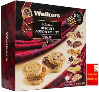 تشكيلة البسكويت الاسكتلندي Shortbread ، صندوق 900 جرام ، بسكويت متنوع مع عبوة زامفوودز | 54 ملفات تعريف الارتباط ، 6 أصناف وحزم يدوية | عيد الميلاد ، هدية عيد الآباء والأمهات 1 ، 900 جرام