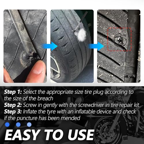 Image of 30PCS Tire Plug Kit,Self-Service Flat Tire Repair Kit Including Screwdriver,Upgraded Thickened Adhesive-Covered Tires Repair Screws for Sudden Flat Tyres Emergencies (30PCS)