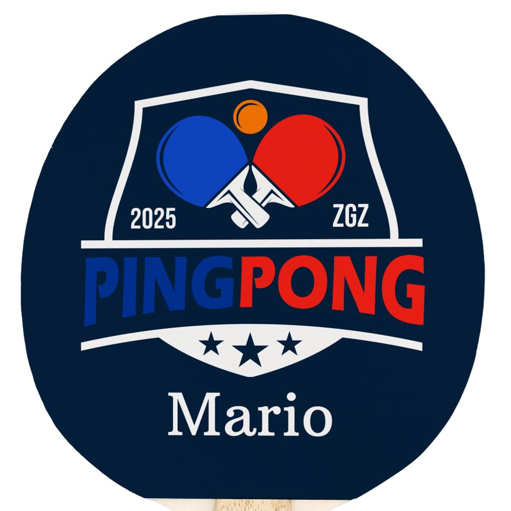 Wanapix | Palas de Ping-Pong Personalizadas | Palas de Tenis de Mesa con Fotos y Nombre | Personalizadas por 1 Cara por Impresión Directa sobre la Goma | Regalo Original para Aficionados al Ping Pong