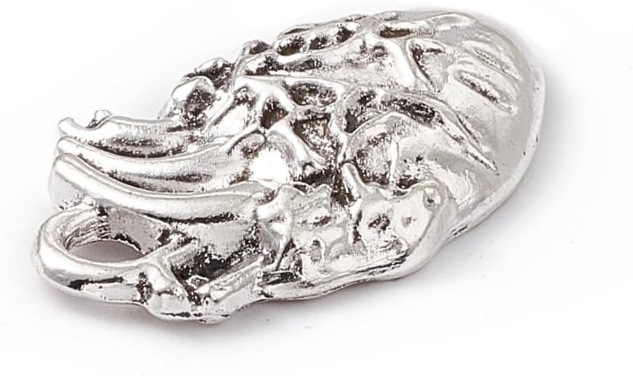 DanLingJewelry 50Pcs Tibetan Heart Charms Gothic Style Antique Silver Anatomical Organ Heart Charms for Jewelry Making Necklaces Earrings - Image 2