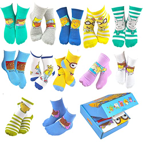 PBS Kids Arthur TV Show Fun Silly Kids' Cartoon Socks School Bus Theme Gift Box Set
