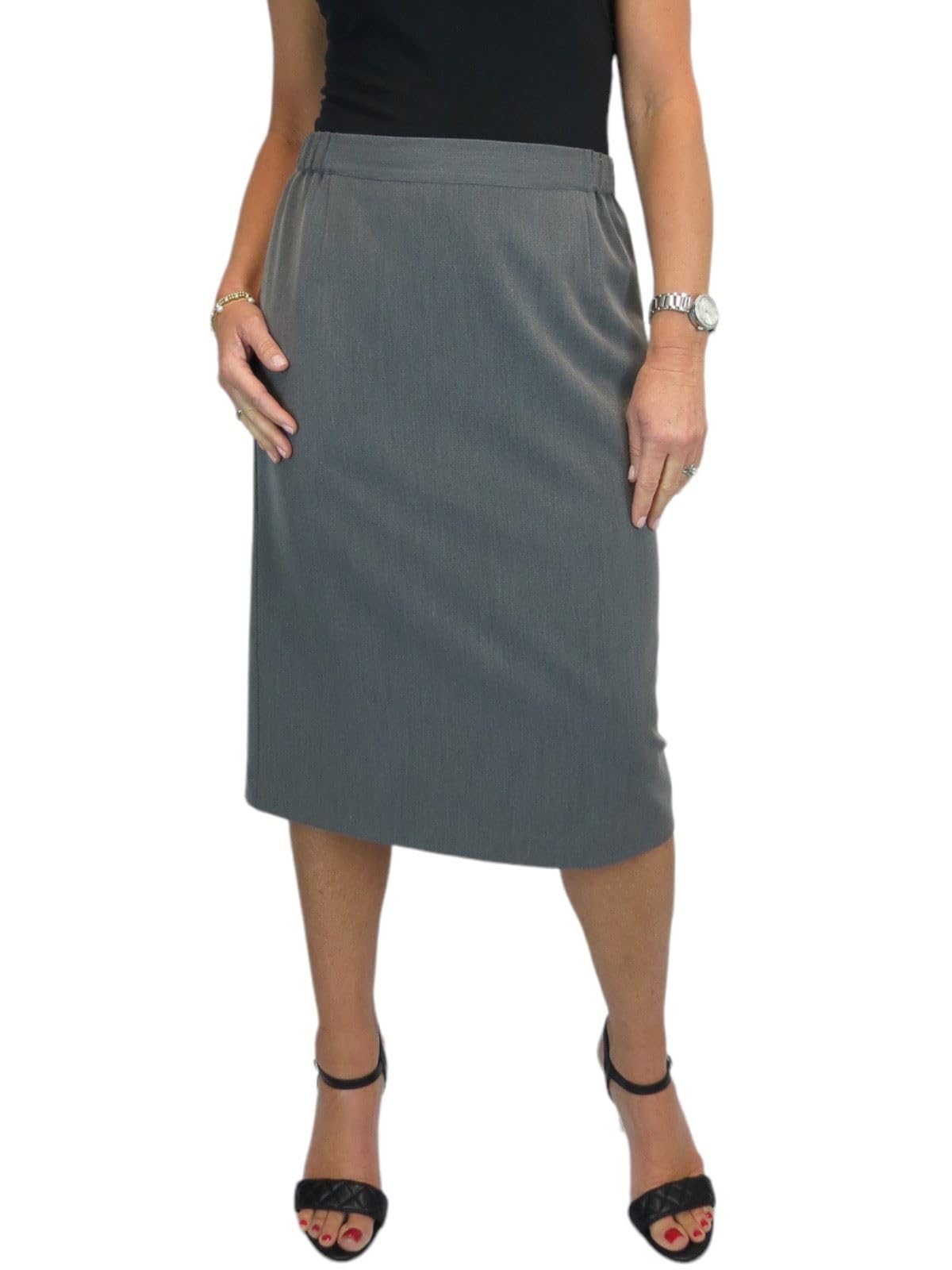 Paulo Due Women's Grey Tailored Midi Pencil Skirt In Size 24