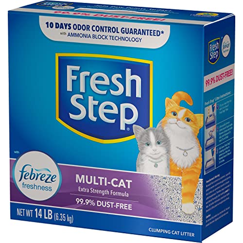 Fresh Step Clumping Cat Litter, Multi-Cat Odor Control, 14 Lbs #TOP7
