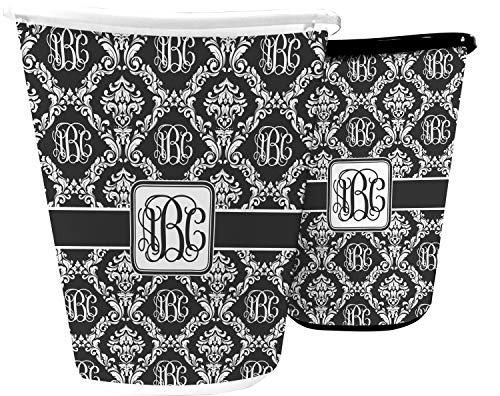Rnk Shops Monogrammed Damask Waste Basket - Single Sided (White) (Personalized) #TOP1