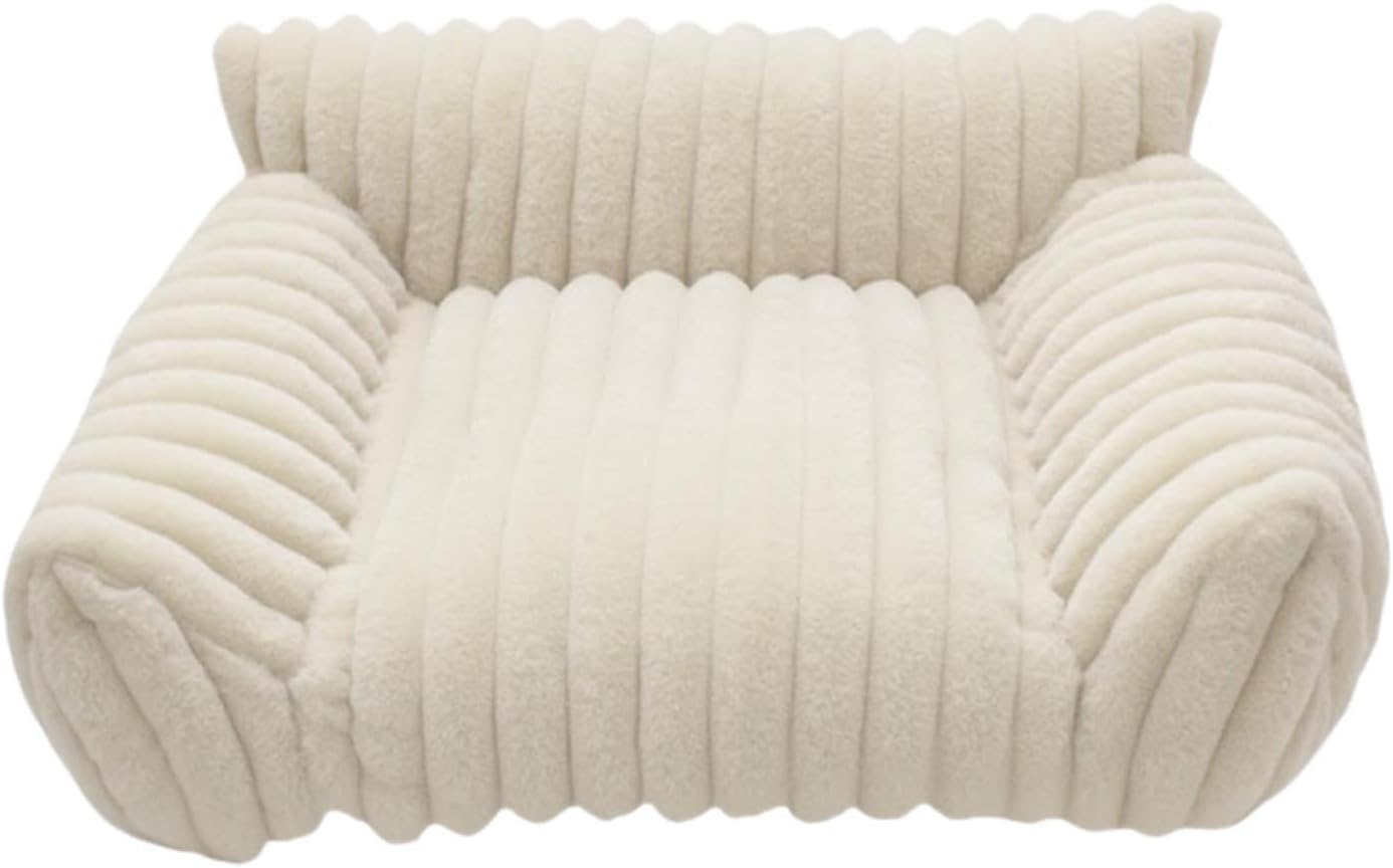 Gralara Cat Sofa Bed Pet Couch Bed Easy to Clean Versatile Portable Modern Anti Slip Sleeping for Kitten Cats Small Dogs, White