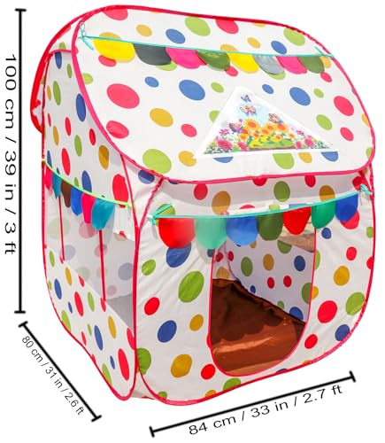 Image of Homecute Foldable Pop Up Hut Type Kids Toys Play Tent House for Boys and Girls (Medium Size Ball Print)