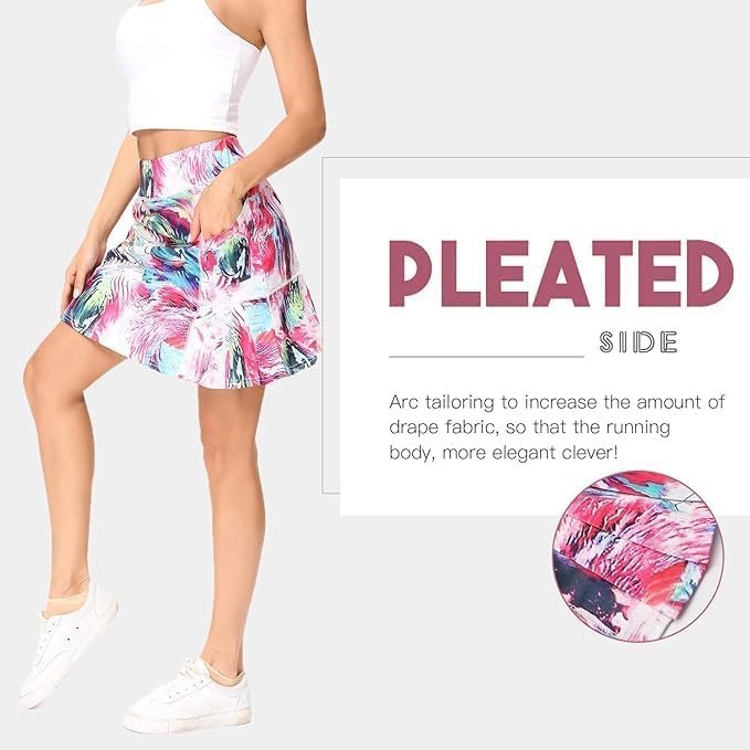 WOWENY Women's Tennis Golf Athletic Skorts Skirts for Women with Pockets High Waist Workout Runnning Skirt Casual - Image 4