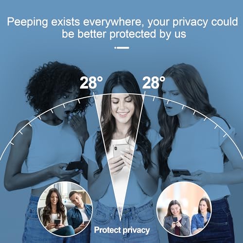 Image of PDDKISS Compatible for iPhone 15 /iPhone 16 Privacy Screen Protector Tempered Glass 6.1 Inch, Purple Gradient Anti Spy Anti Blue Light HD Easy Installation