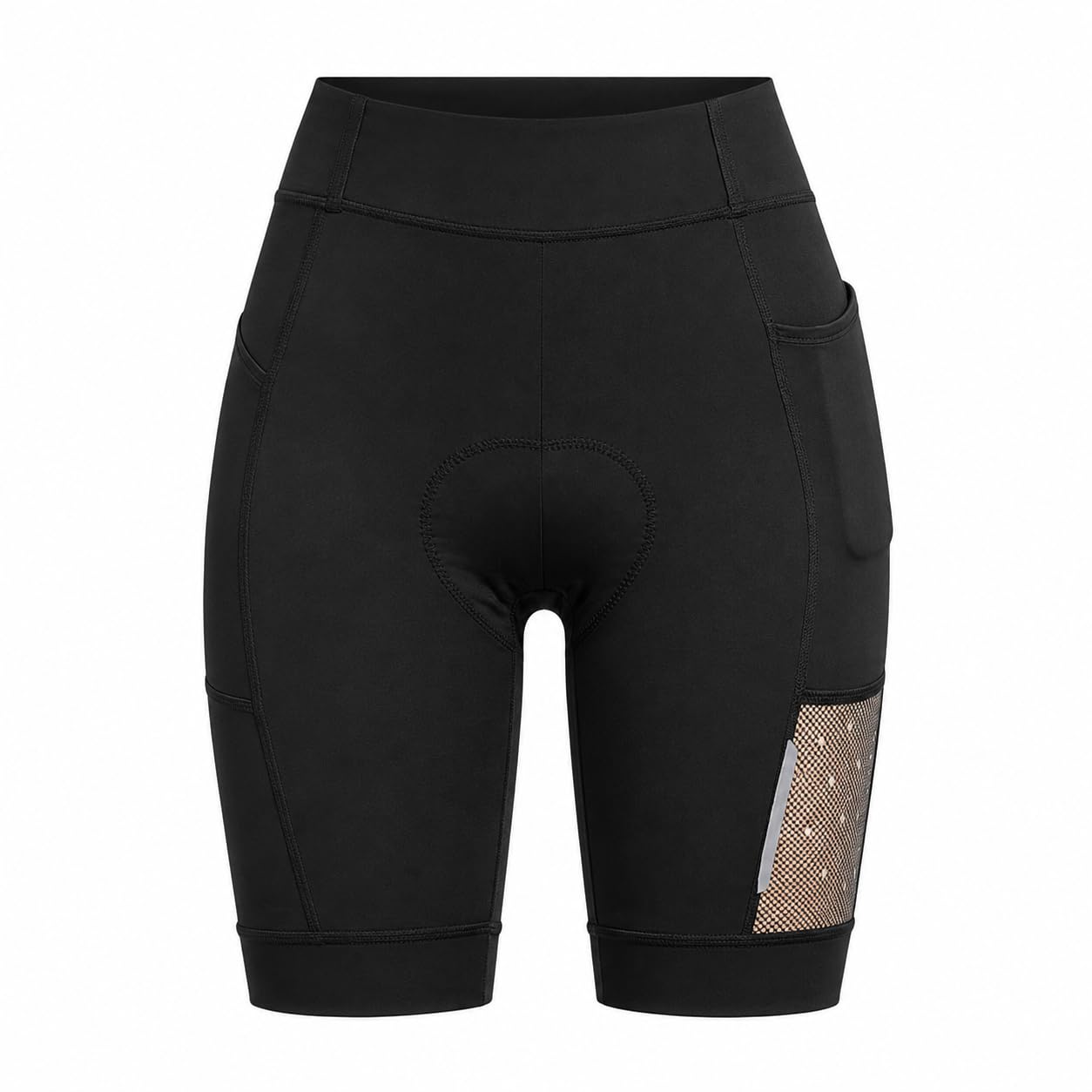 Cuissard Femme Court Rembourré, Stretch Sport avec Poches